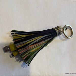 Multicolor Tassel Keychain charm with Lightning Apple Charge USB Connectors